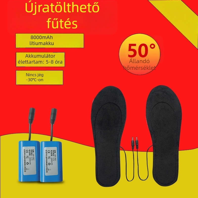 USB-s fűtött talpbetét – állítható hőmérséklet, uniszex, EVA talp, velúr felső, modern és egyszerű dizájn