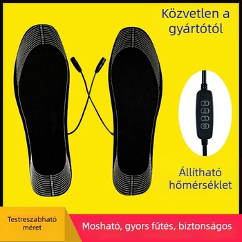 Jiabei USB melegítő talpbetét papucsokhoz – uniszex, mosható, vágásra szabható