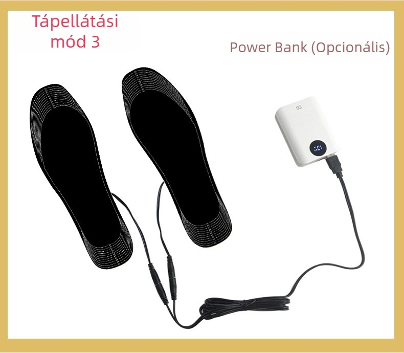 Jiabei USB melegítő talpbetét papucsokhoz – uniszex, mosható, vágásra szabható