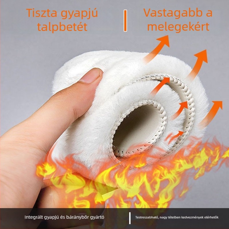 Gyapjú talpbetét téli használatra, vastag belső szőrrel integrált melegítéssel, uniszex, alkalmas edzőcipőkhöz, bőrcipőkhöz és bakancsokhoz