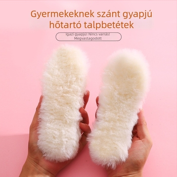 Pei Nong gyerekeknek gyapjú talpbetét, melegen tartó, uniszex, téli cipőkhöz