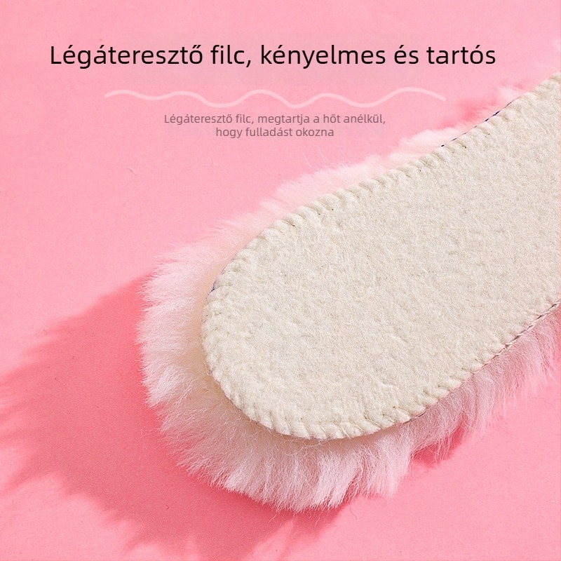 Pei Nong gyerekeknek gyapjú talpbetét, melegen tartó, uniszex, téli cipőkhöz