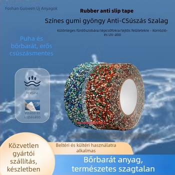 EPDM-gumis szemcsés csúszásmentes szalag belső és külső lépcsők számára, UV- és ozonálló, vízálló, 2,6 mm vastagság, kopásálló