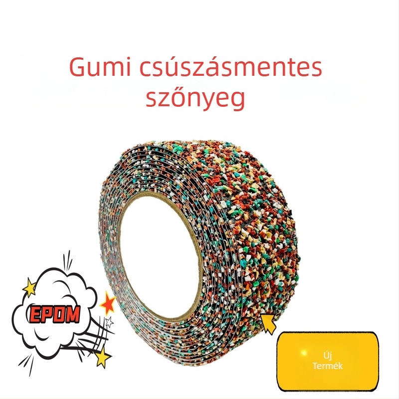 EPDM-gumis szemcsés csúszásmentes szalag belső és külső lépcsők számára, UV- és ozonálló, vízálló, 2,6 mm vastagság, kopásálló