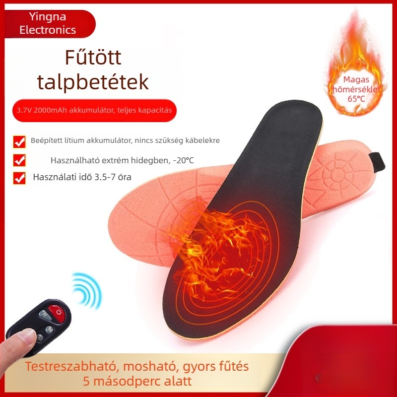 USB-töltésű fűtő talpbetét, intelligens háromszintű távvezérléssel, kültéri használatra, vágható méretre, meleg, szabályozható hőmérséklet