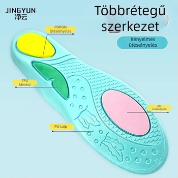 Gyerekeknek készült talpbetét ív-támogatással, légáteresztő, nedvesség-elvezető és kényelmes sportoláshoz