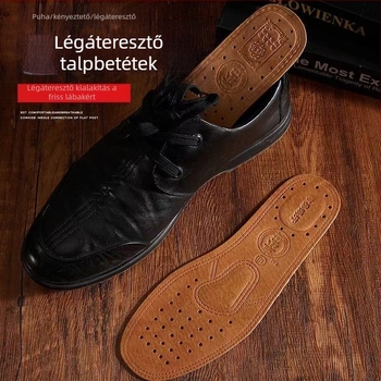 Valódi bőrből készült talpbetét, vastagított bőrrel, uniszex, nedvszívó és lélegző, négy évszakos, teljes hosszúságú talpbetét