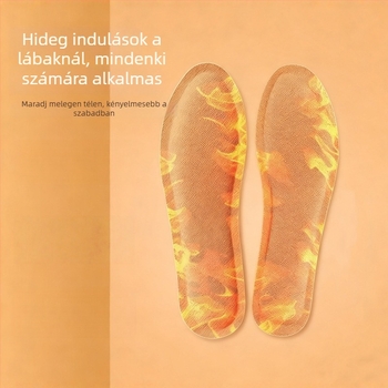 Fűtő talpbetét cipőkhöz, univerzális illeszkedés, teljes hosszúságú talpbetét, nem szőtt textil, modell WJ