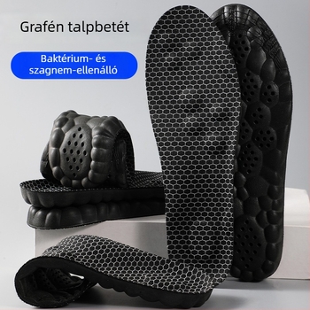 Uniszex PU talpbetét grafénnel és 4D felhőtechnológiával, harántmasszázs, dezodoráló és izzadságabszorbeáló, magas rugalmasságú ütéscsillapító talpbetét