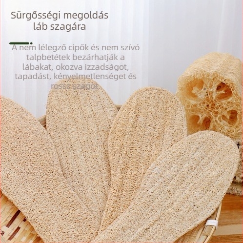 Loofah talpbetét sportcipőkhoz, dezodoráló, nedvszívó, lélegző, teljes hosszúságú, csúszásmentes