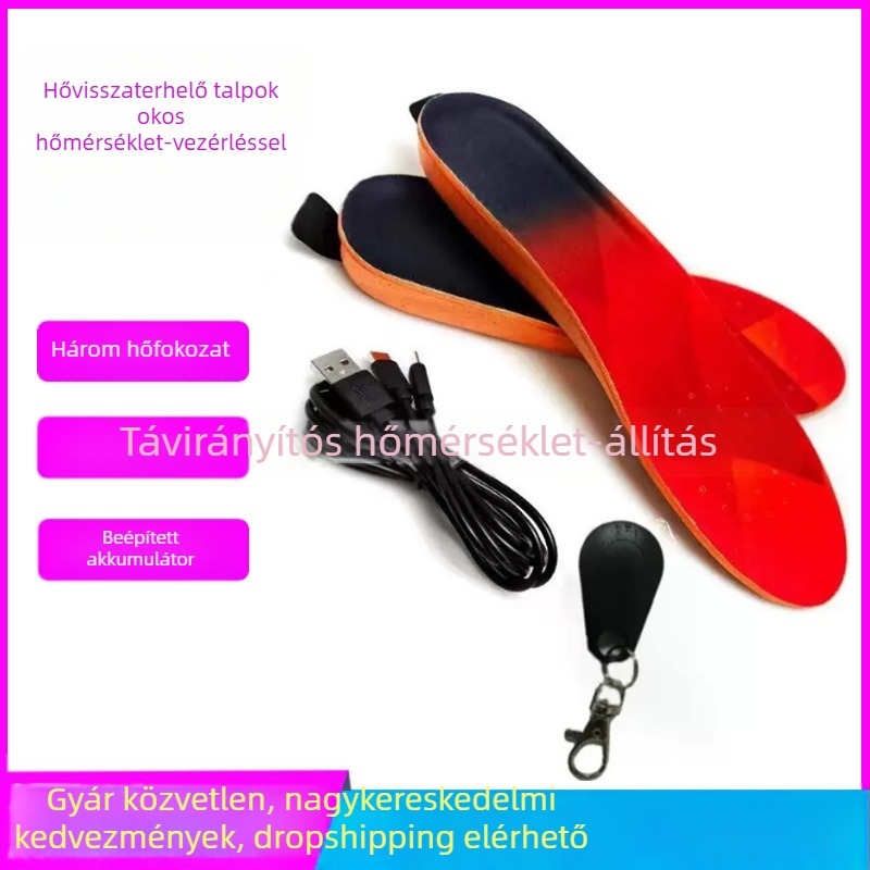 Fűtött talpbetét cipőkhöz, távirányítóval, hab, teljes talpbetét, univerzális illeszkedés