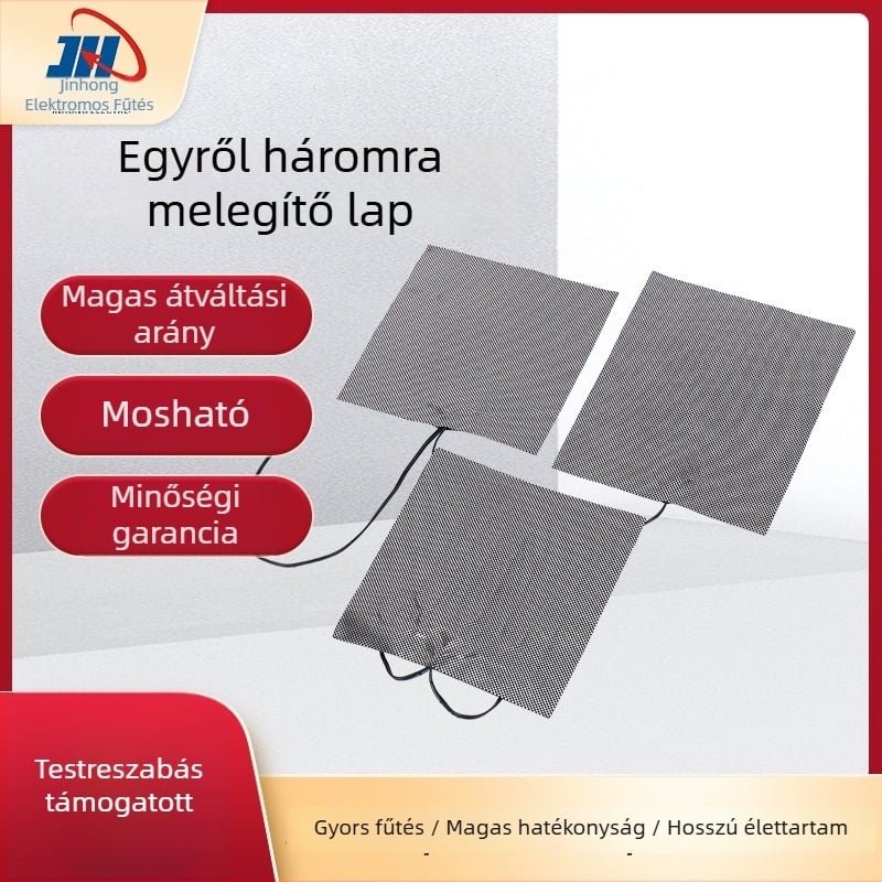 Háromágú fűtőelem szilikon-karbon szálas kompozitból talpbetétek és kesztyűk melegítésére; szilikon gumi fűtőlemez; UL/SGS tanúsítványok; testreszabható feldolgozás