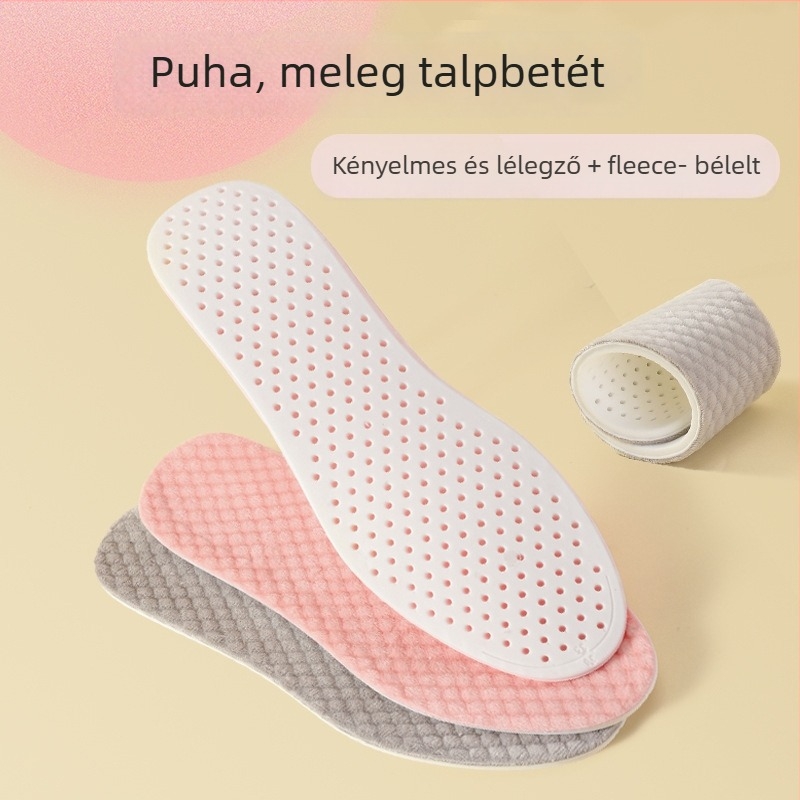Téli vékony meleg PU velúr sík talpbetét — könnyű, lélegző, csúszásmentes, uniszex, alkalmas sneakerhez és bakancsokhoz