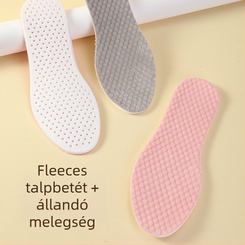 Téli vékony meleg PU velúr sík talpbetét — könnyű, lélegző, csúszásmentes, uniszex, alkalmas sneakerhez és bakancsokhoz