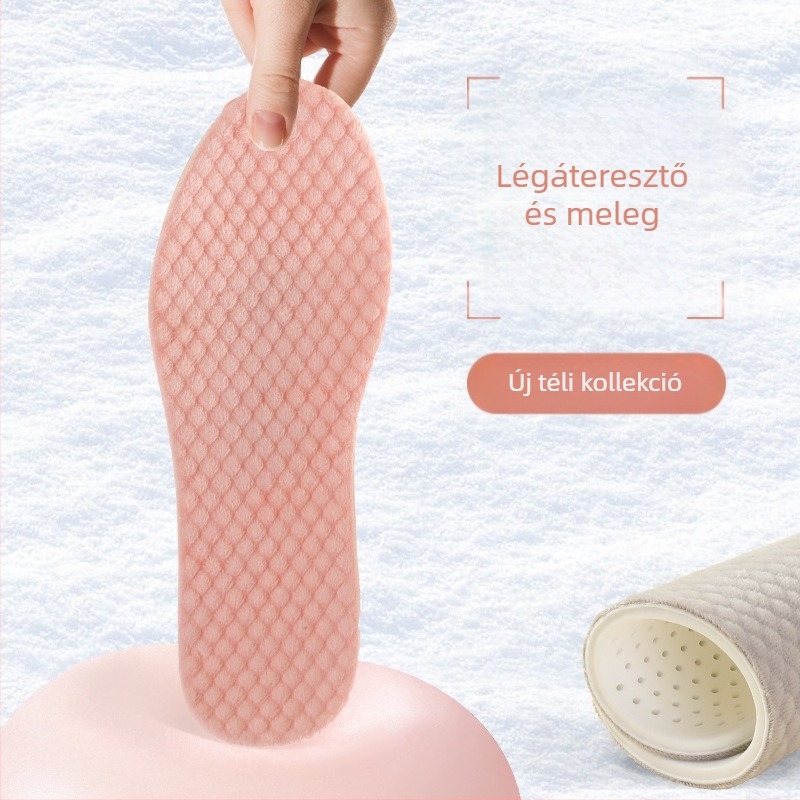 Téli vékony meleg PU velúr sík talpbetét — könnyű, lélegző, csúszásmentes, uniszex, alkalmas sneakerhez és bakancsokhoz