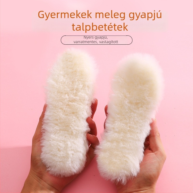 Gyerekeknek szóló juhbőr talpbetét, teljes talpbetét, meleg, Wool Insole 2 stílus, alkalmas sneakerre, bőr cipőre, csizmákra, hétköznapi és munkacipőre