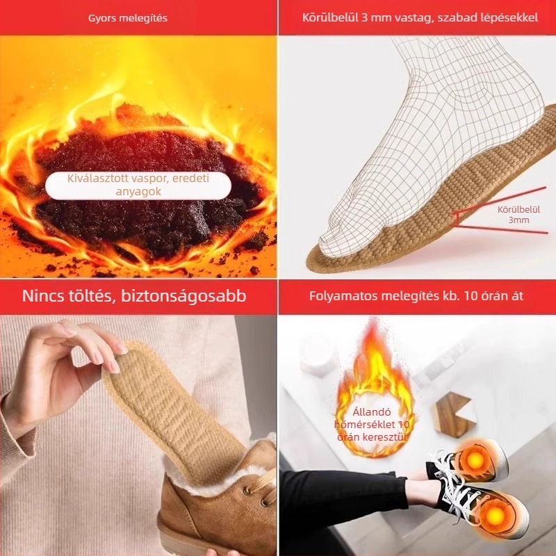 Önmelegedő talpbetét – teljes talpbetét, teljes stílus, vasporos nem-szőtt anyag, uniszex