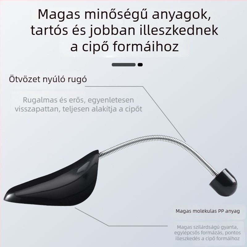 Műanyag rugós cipőfeszítő – teleszkópos, állítható, rugalmas; sportcipők, bőrcipők és hétköznapi cipők számára