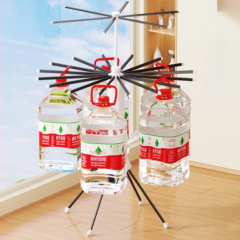 Padlóra álló összecsukható szárítótartó, kör alakú, szénacélból, modern minimalist stílusú, beltéri használatra