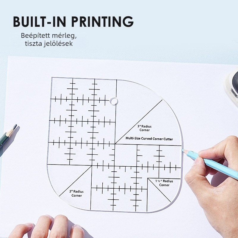 Akril alapú multifunkcionális patchwork varró mérőeszköz – DIY különleges alakú sablon kerék-kés eszközzel, modellen A6