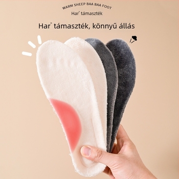 Meleg PU talpbetét, puha és vastag fleece borítással, boltozat-támogatás, nagy rugalmasság, ütéscsillapítás és nedvszívás téli viselethez