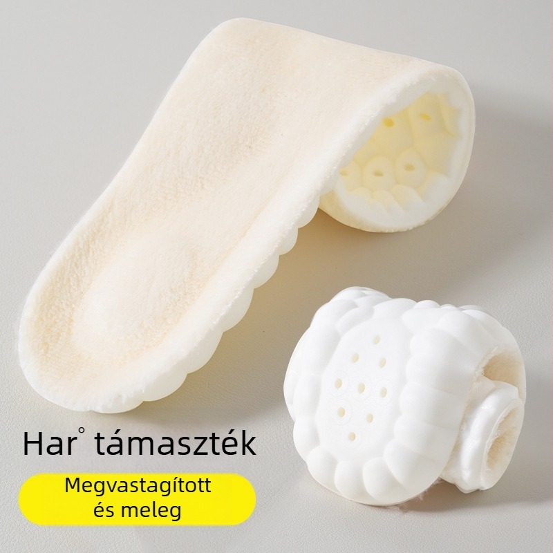Meleg PU talpbetét, puha és vastag fleece borítással, boltozat-támogatás, nagy rugalmasság, ütéscsillapítás és nedvszívás téli viselethez