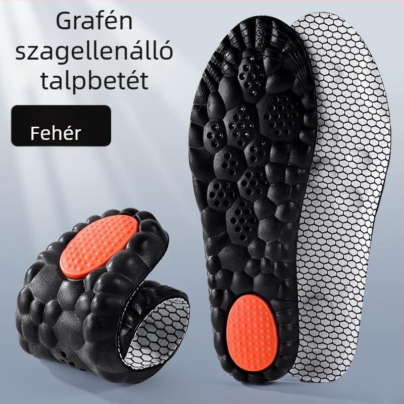 PU anyagú talptalp, ütéscsillapító tömítés és grafén rost – dezodoráló teljes talp, kosárlabda és tollaslabda számára, uniszex