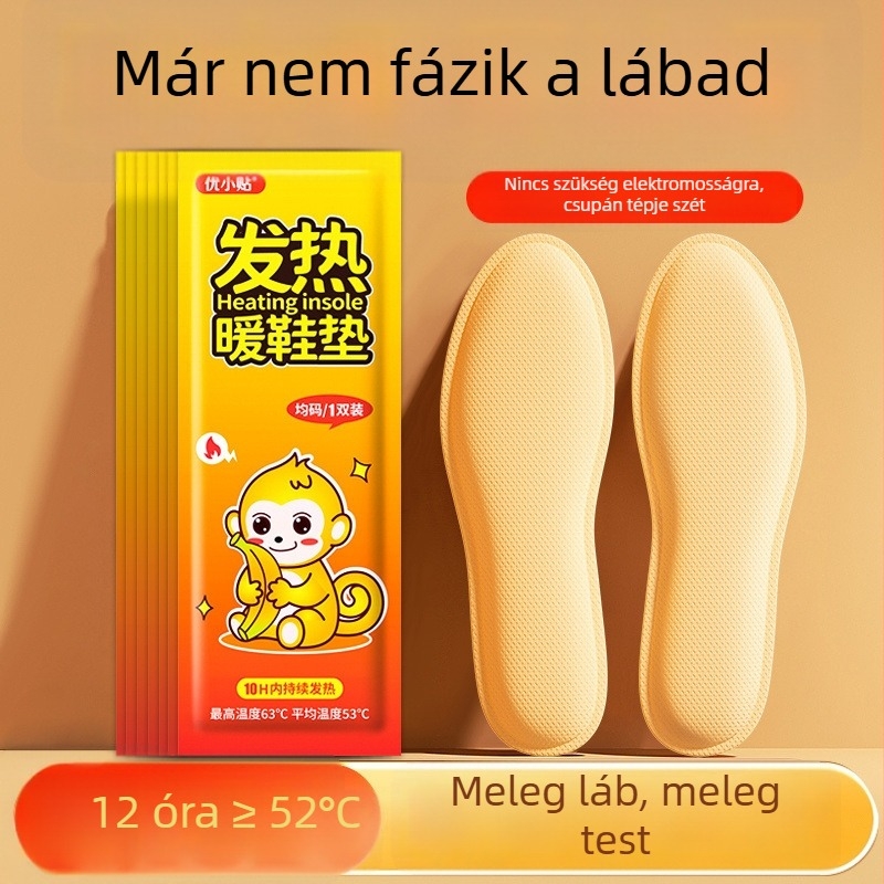 USB-s fűtött talpbetét, többpontos fűtés, akár 10 óra meleg, férfiaknak, papucs/otthoni cipő
