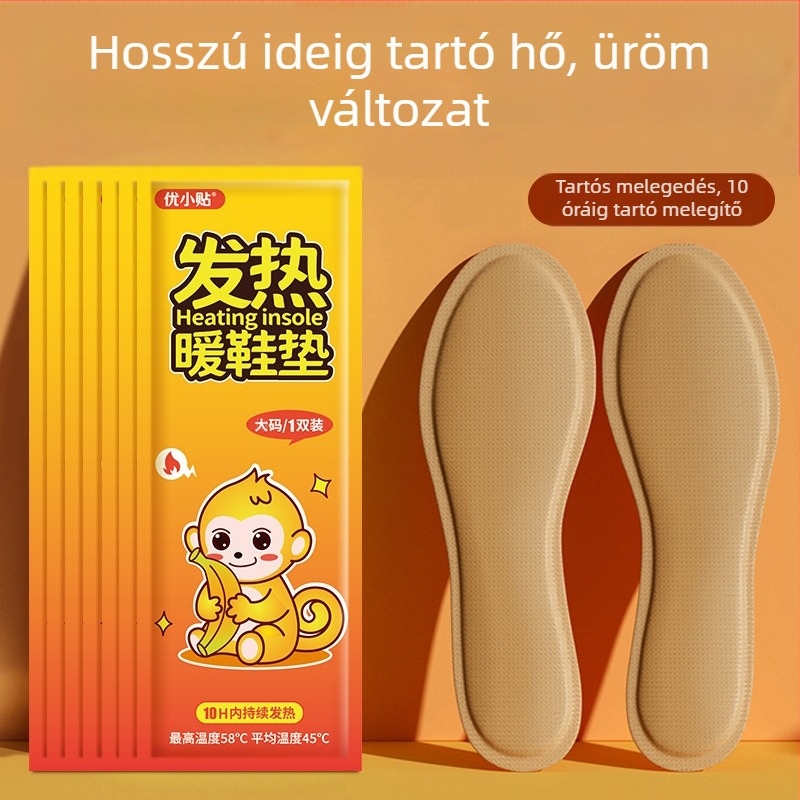 USB-s fűtött talpbetét, többpontos fűtés, akár 10 óra meleg, férfiaknak, papucs/otthoni cipő