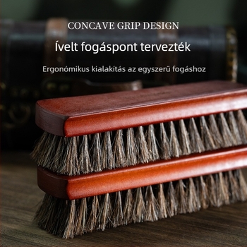 Lófarokszőrös cipőtisztító ecset fa nyéllel – ápolás és dezinfekció, Ming's virtue, testreszabható