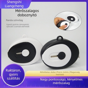 Panda színű, nagy pontosságú mini mérőszalag, többfunkciós puha vonalzó, hordozható csomagolás-nyitó kés és háromdimenziós mérés