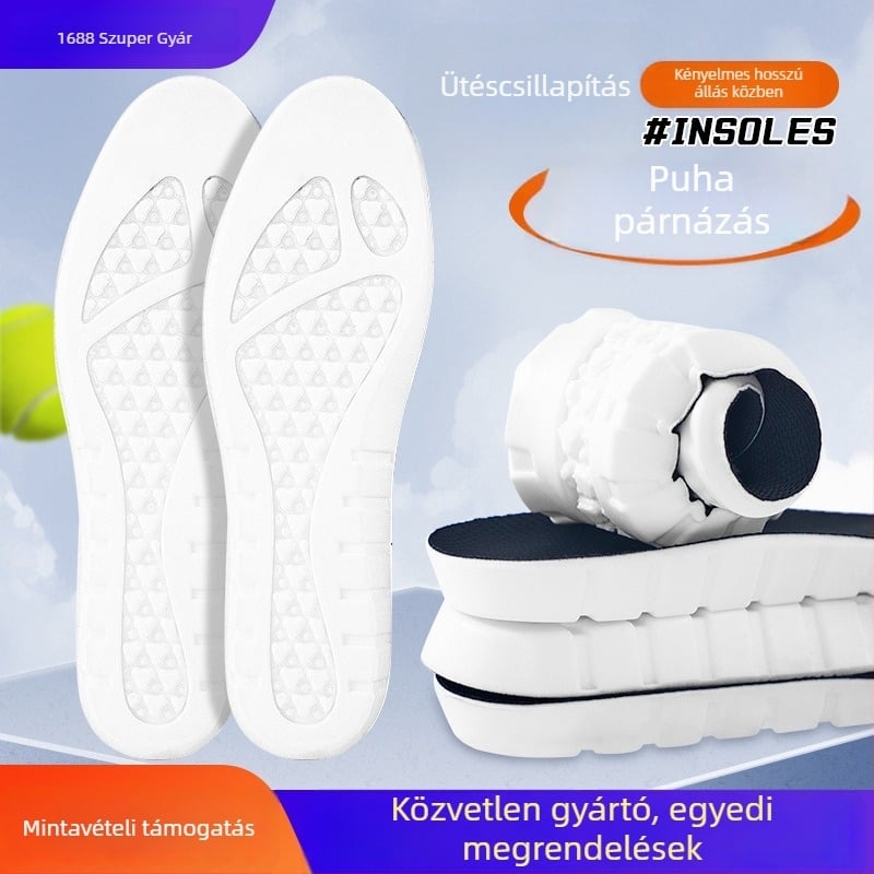 PU anyagú U-alakú sporttalpó, teljes hosszúságú, uniszex, magas ütéscsillapítás, nedvességelvezető