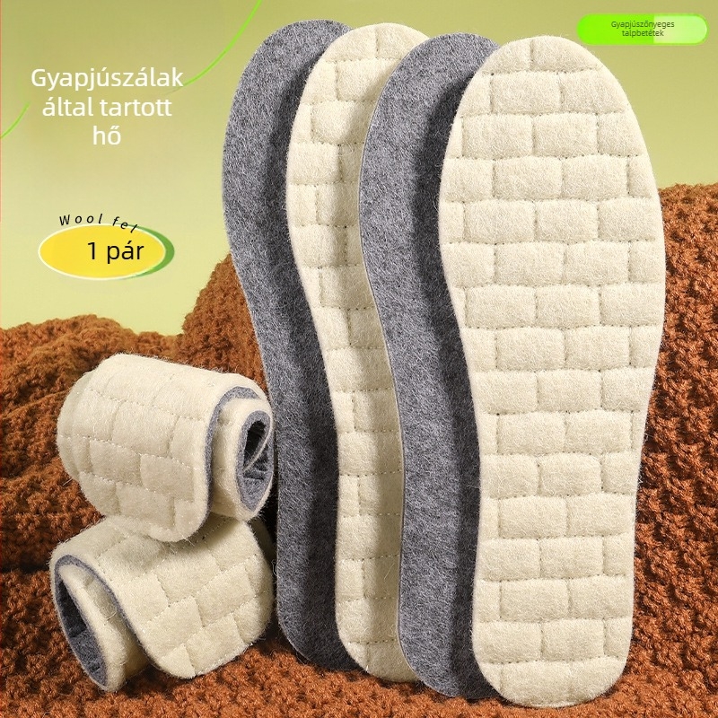 Téli meleg talpbetét gyapjú filcből, uniszex, teljes talpbetét munka cipőkhöz és más lábbelikhez