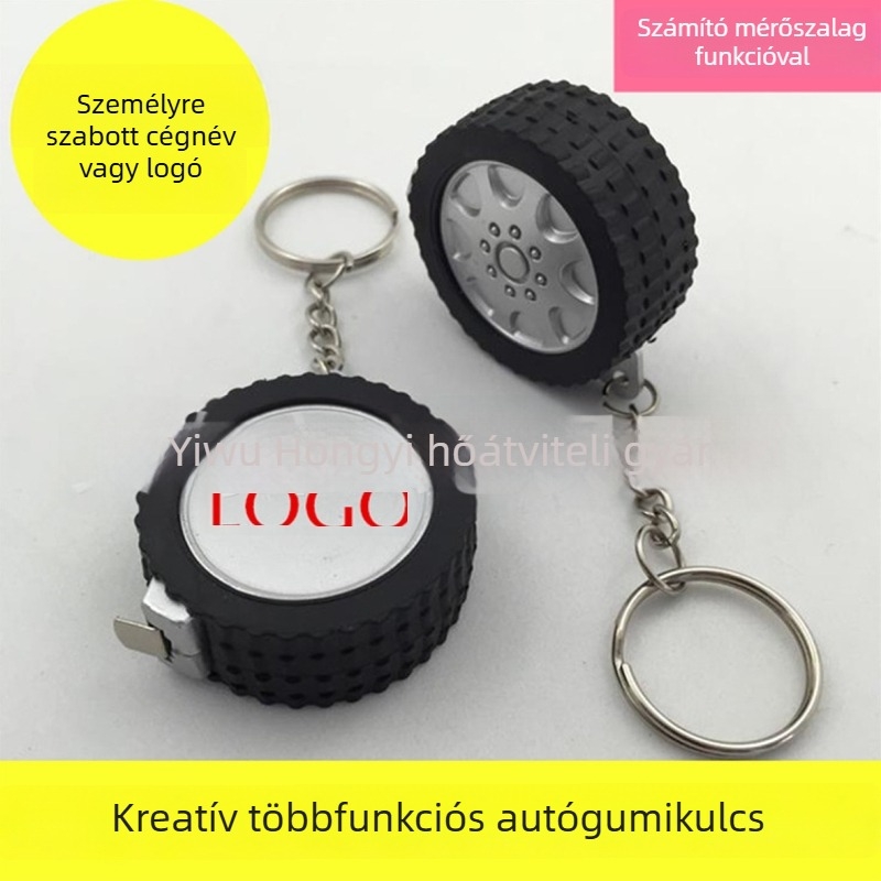 Műanyag mérőszalag kulcstartó - Dye Sublimation, Hongyi, testre szabható
