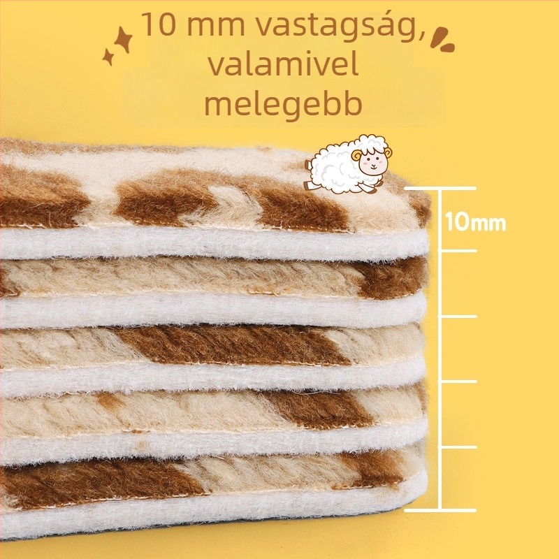 Gyerekeknek meleg talpabetét gyapjúból fleece-béléssel, vastag, lélegző téli használatra, uniszex