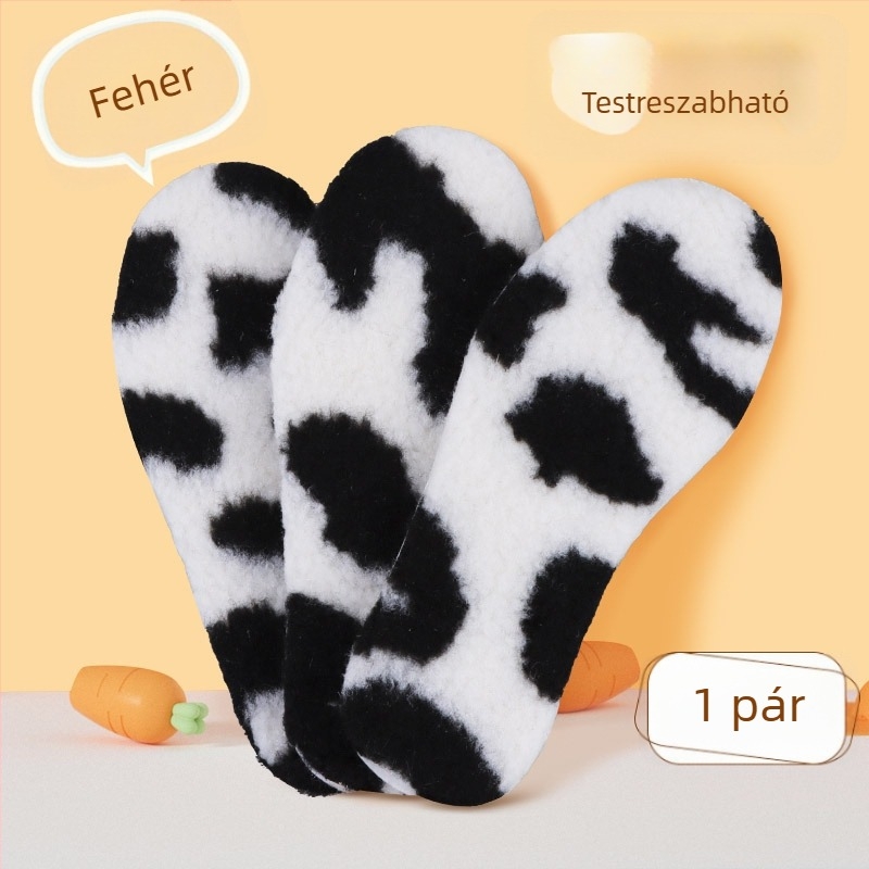 Gyerekeknek meleg talpabetét gyapjúból fleece-béléssel, vastag, lélegző téli használatra, uniszex