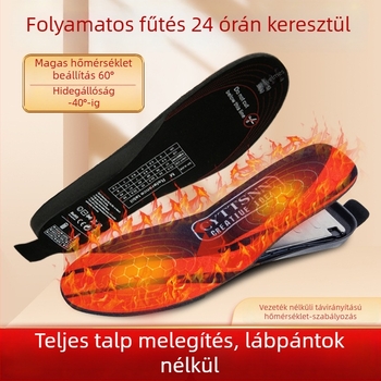 Újrat tölthető fűtő talpbetét sétához, távirányítással állítható hőmérséklet, téli kültéri lábmelegítő