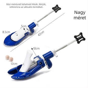 Kézzel állítható cipőszélesítő, amely a felső rész szélesítésére és hosszabbítására szolgál; kompatibil sport-, bőr-, casual-, meleg és textilcipőkhöz; növeli a cipő szélességét és magasságát