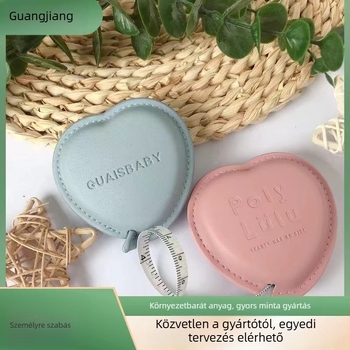 PU bőr mérőszalag szív alakú, hordozható derékmérő, bőrből készült mérőeszköz otthoni használatra és üzleti ajándékokhoz (Modell A12 • Csomagolás 250 • Testreszabás elérhető)
