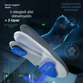 PORON sport talpbetét sneakerhez – uniszex, teljes talpbetét, PU+TPU+PORON párnázás, egész éves használat