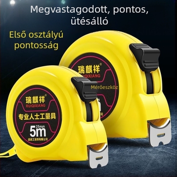 Rozsdamentes acél dobozos mérőszalag, vastag testtel, tartós és kopásálló, nagy pontosságú, háztartási és mérnöki használatra