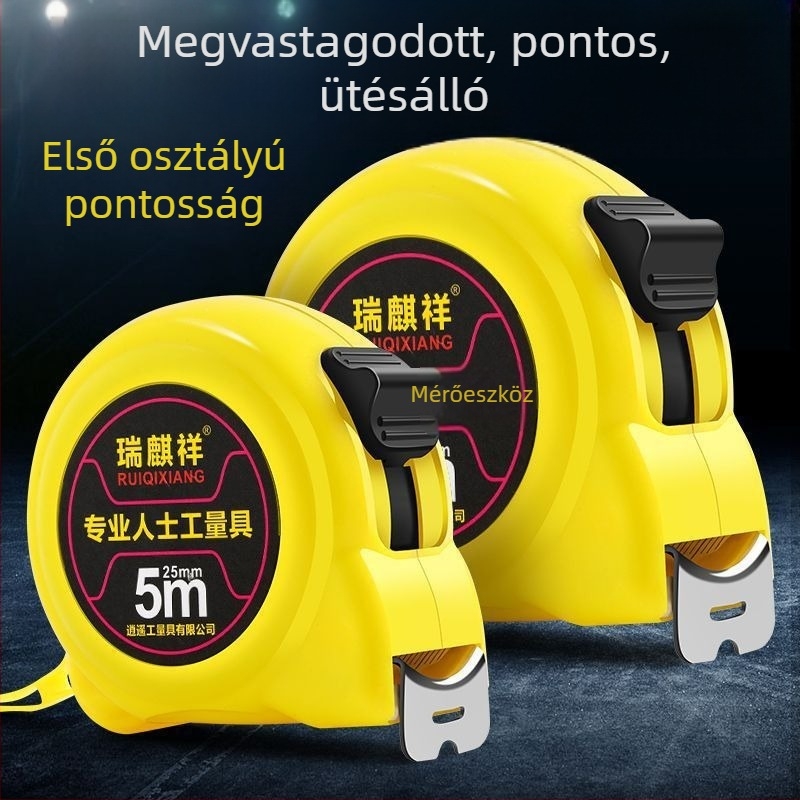 Rozsdamentes acél dobozos mérőszalag, vastag testtel, tartós és kopásálló, nagy pontosságú, háztartási és mérnöki használatra