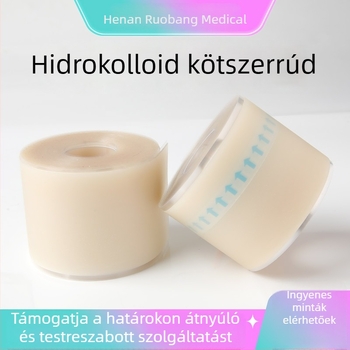 Hidrokolloid kötszer tekercs éllel a sarokhoz, 0,3 mm vastagság, Hidrokolloid anyag, Logónyomtatás elérhető, Személyre szabás elérhető