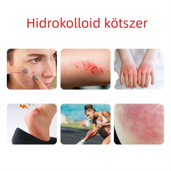 Hidrokolloid kötszer tekercs éllel a sarokhoz, 0,3 mm vastagság, Hidrokolloid anyag, Logónyomtatás elérhető, Személyre szabás elérhető