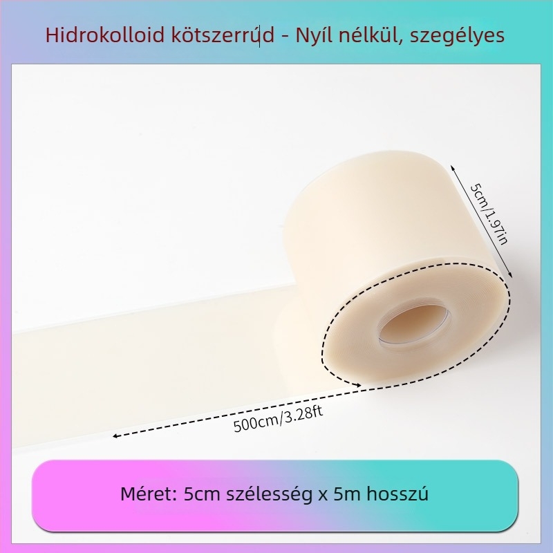 Hidrokolloid kötszer tekercs éllel a sarokhoz, 0,3 mm vastagság, Hidrokolloid anyag, Logónyomtatás elérhető, Személyre szabás elérhető