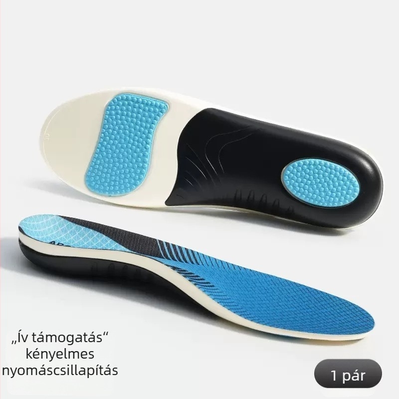 Ortopéd boltozat-támogató talpbetét, EVA anyagból, modell B72, teljes talp, alkalmas bőr cipőkhöz, bakancsokhoz, mindennapi cipőkhöz, munkás cipőkhöz és papucsokhoz
