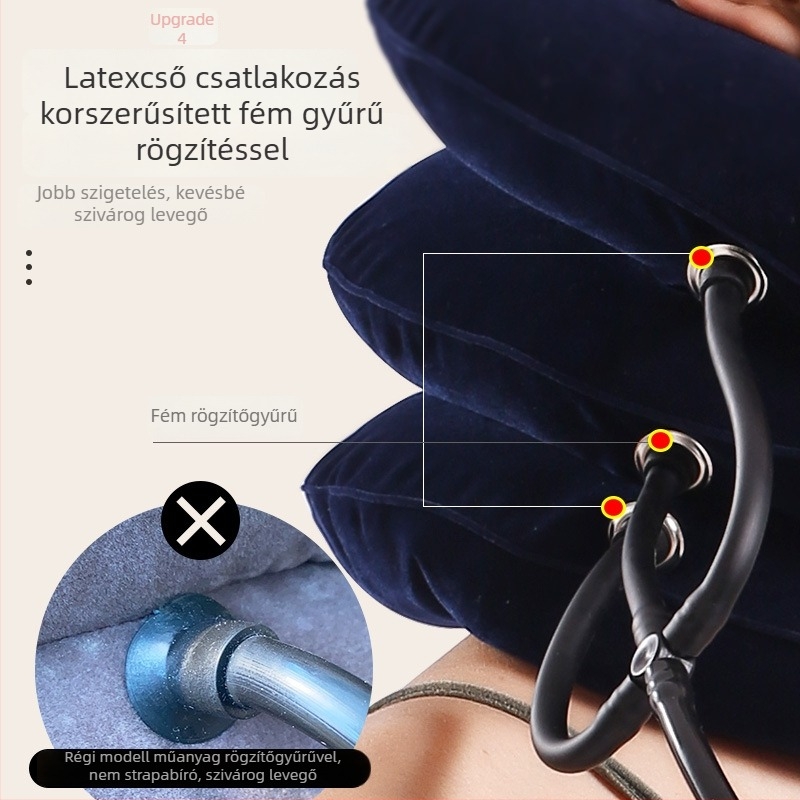 Felfújható nyaki traction eszköz (modell Inflatable cervical traction device 0002) — flocking anyag, nyaki traction, otthoni gyógykezelés, nyaki gallér, 1 éves garancia