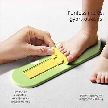 Gyerekek cipőmérő — méri a láb hosszát és a cipő belső hosszát; Anyag: ABS műanyag; Ajánlott korosztály: 1–12 év; Stílus: Cartoon Paradise; Csomagolás: egységcsomag