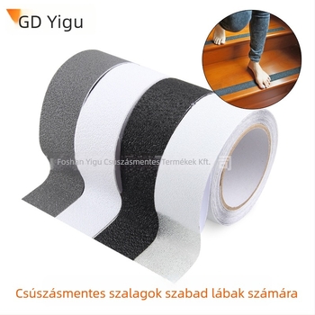 PEVA alapú csúszásmentes szalag lépcsőkhöz, vastagság 0.86 mm, viszkozitás 60 N/m, hőmérséklet-tartomány -20–80°C, olaj alapú ragasztó