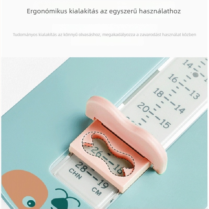 Gyermekek lábhossz-mérőeszköz, ABS, Modell 006, 0–19 cm tartomány, Csomagolás 100 db